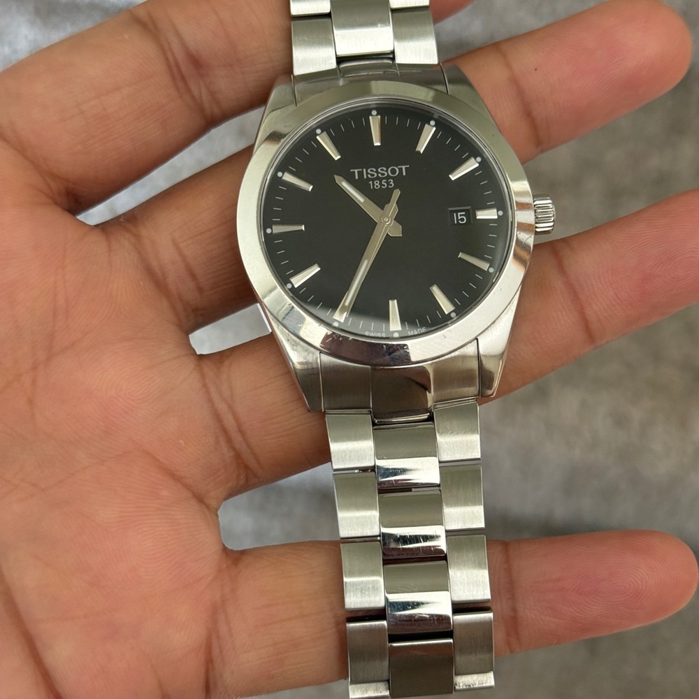 Tissot Men's Silver and Black Watch